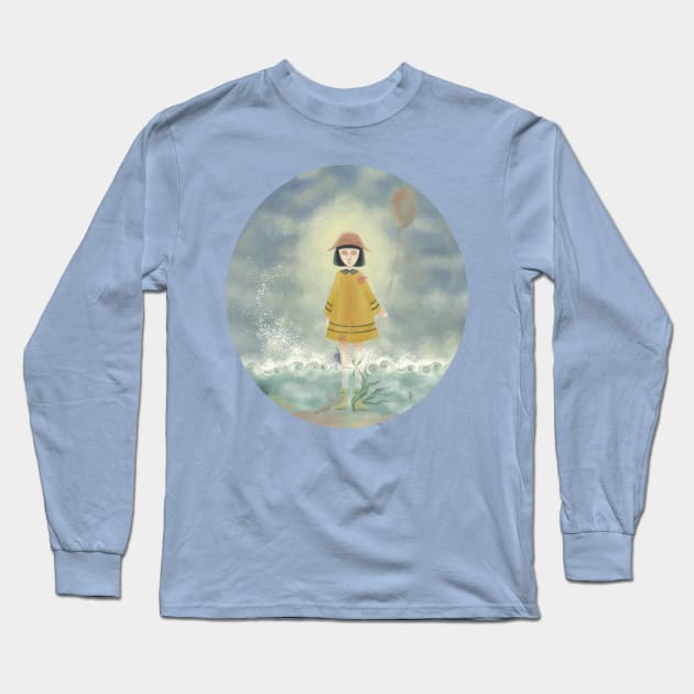 Girl and the Sea Long Sleeve T-Shirt by Woojah_art